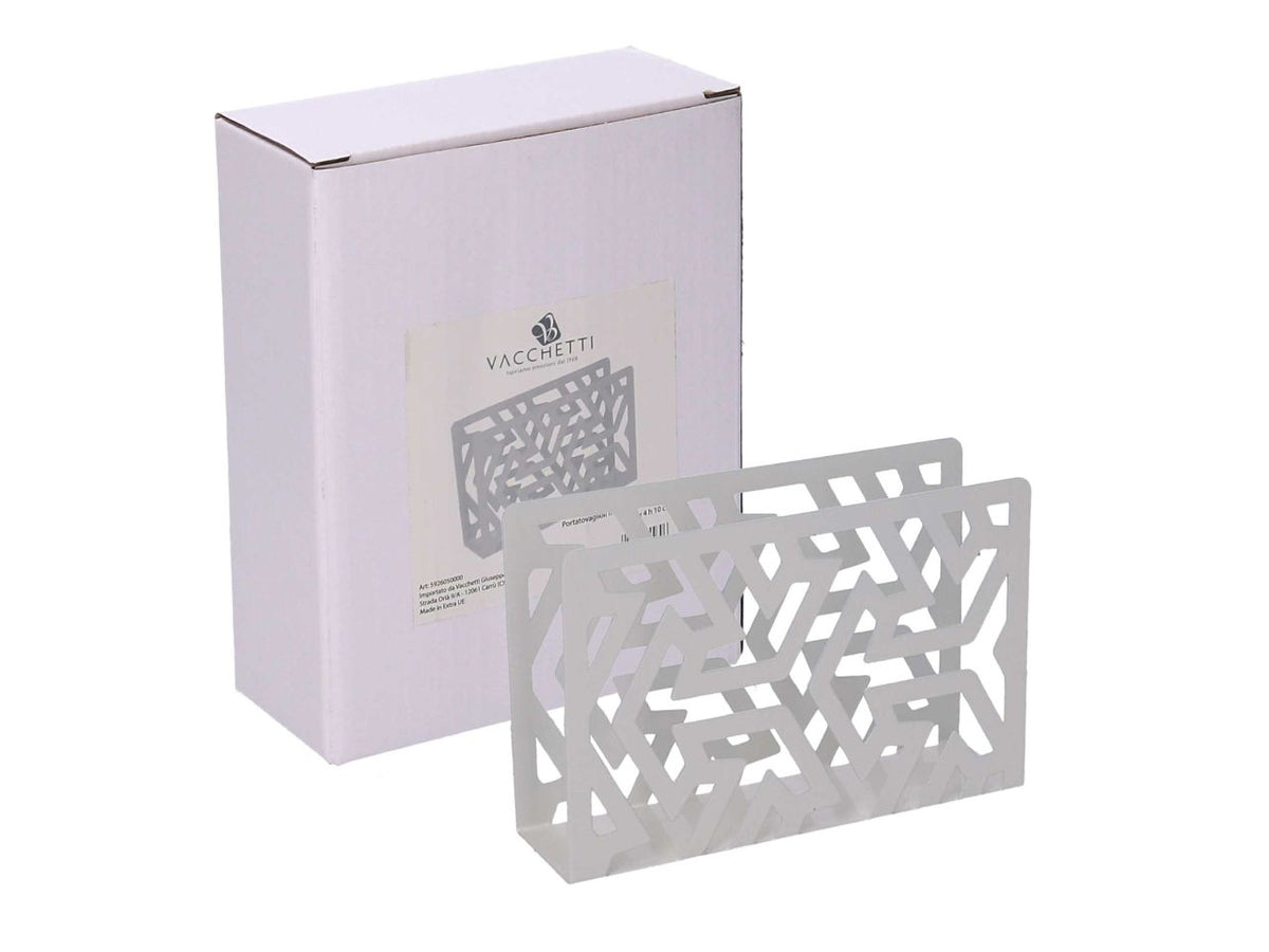 Portatovaglioli in metallo frecce colore bianco rettangolare cm14,5x4xh10