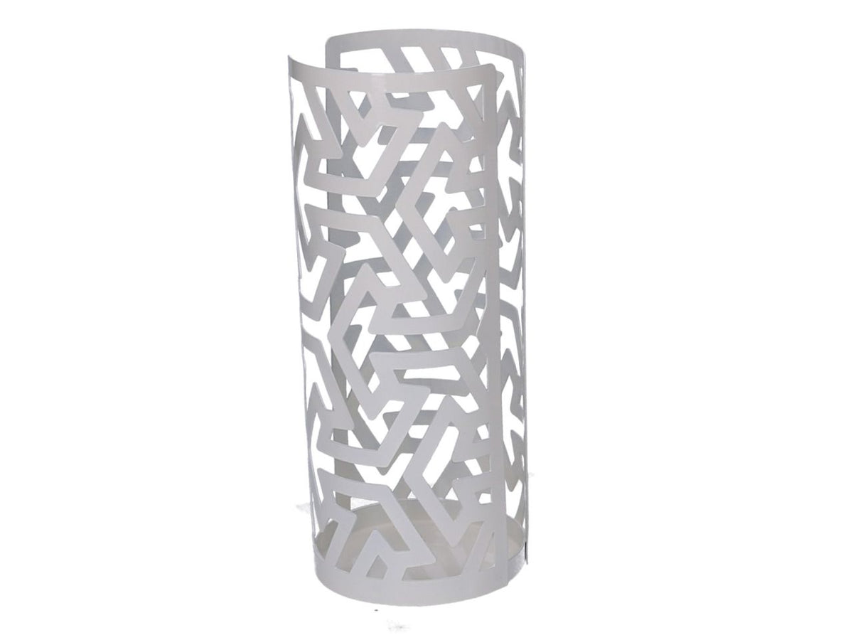 Portabicchiere in metallo frecce colore bianco tondo d.8h20cm