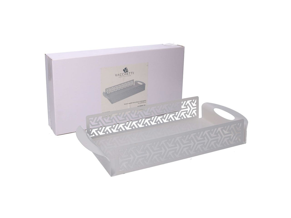 Vassoio in metallo frecce bianco rettangola re cm41x20h6,5