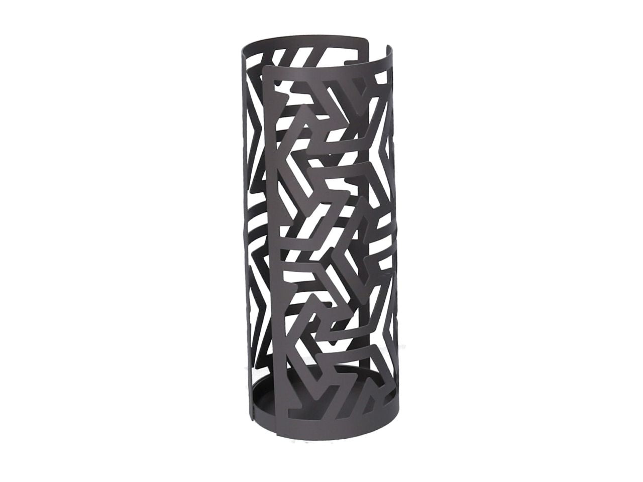 Portabicchiere in metallo frecce grigio tondo d.8h20cm