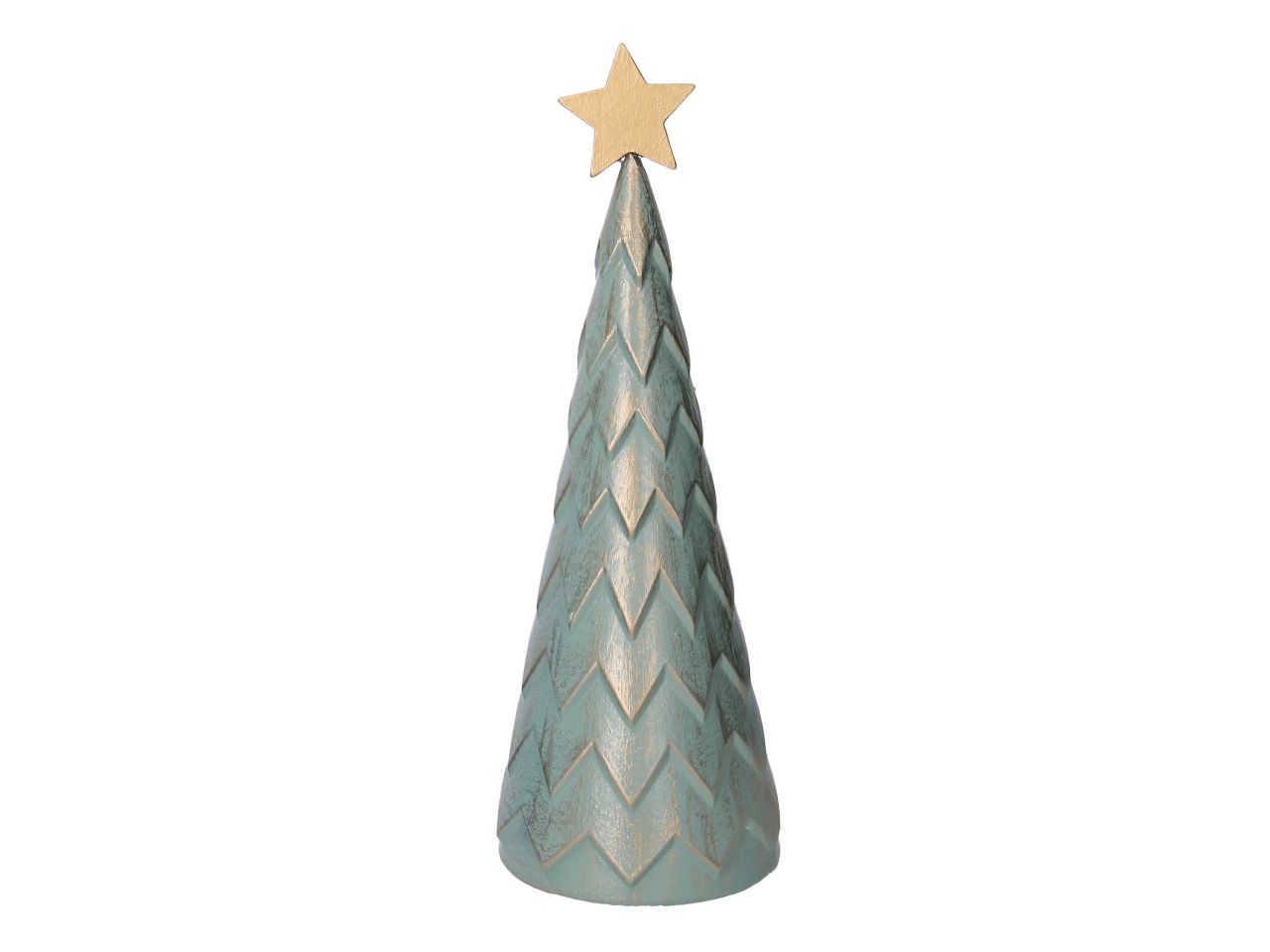 Albero in legno colore oro e verde misura d.13,5xh.40cm