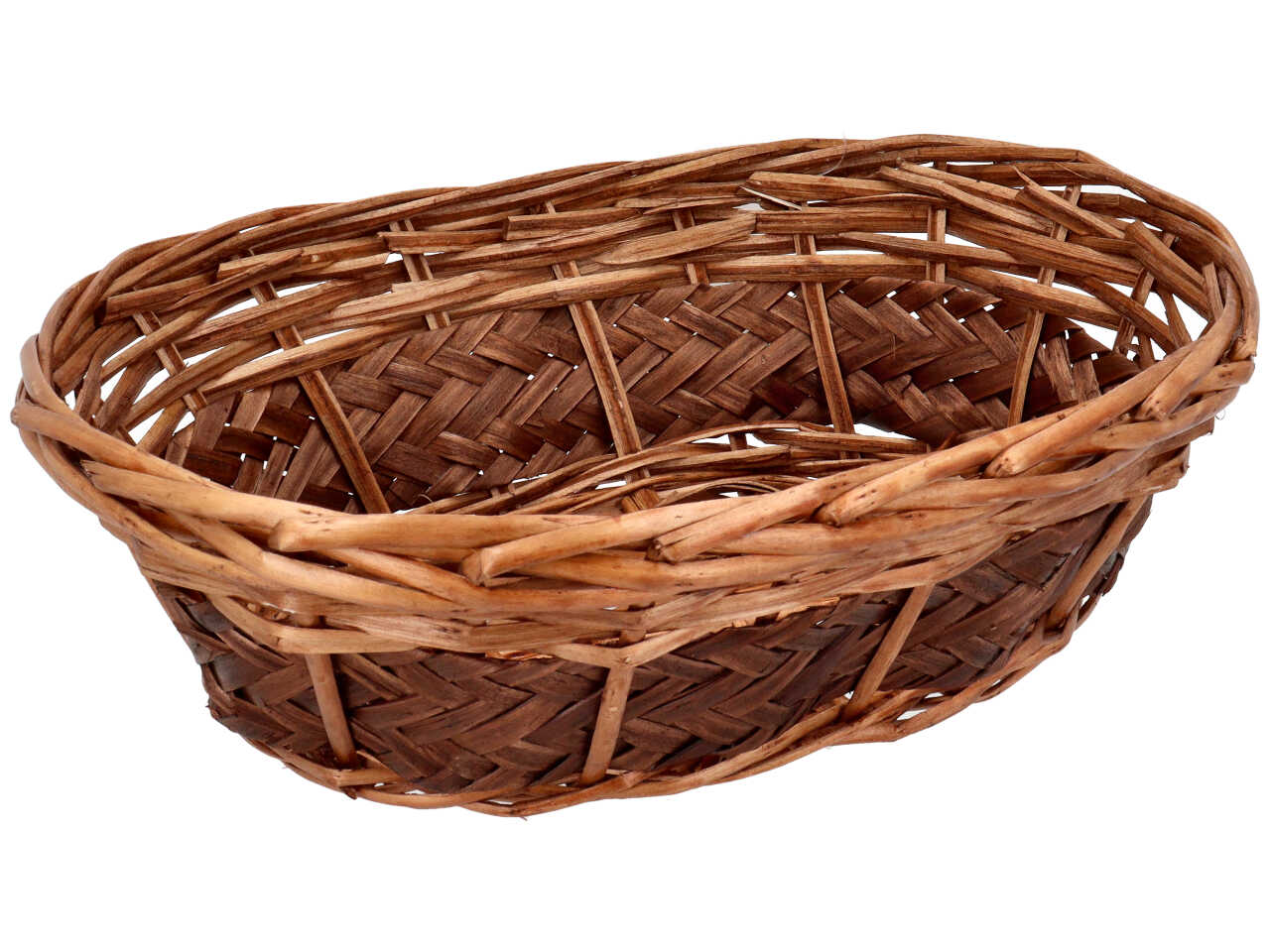 Cesta ovale in vimini colore noce scuro misura 30x23xh.9cm