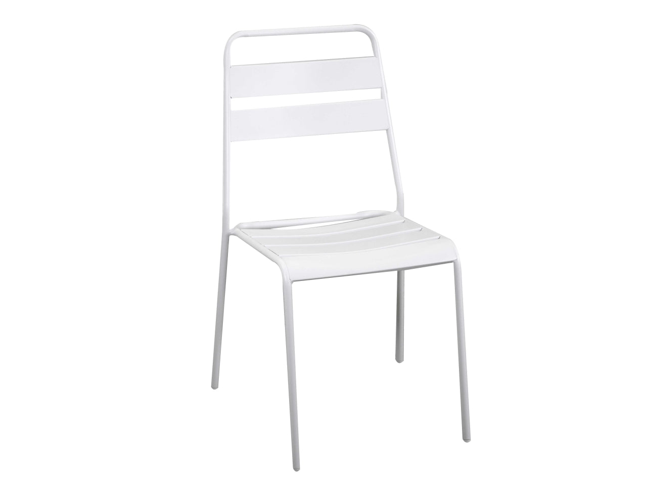 Sedia da giardino in ferro bianco moderno con verniciatura a polvere - 50x54xh.87cm - Vacchetti