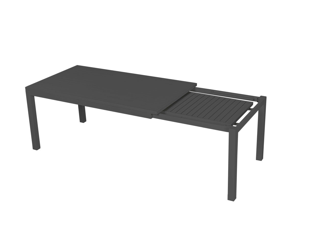 Tavolo da pranzo da esterno allungabile in alluminio grigio antracite stile moderno 160/220x90x76 cm - Vacchetti