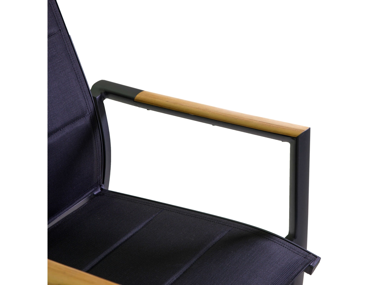 Sedia da esterno in alluminio antracite e teak moderna, Rachel - Vacchetti