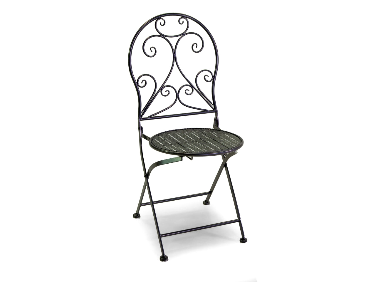 Tavolo in metallo leila colore antracite tondo con 2 sedie d.60xh.71cm