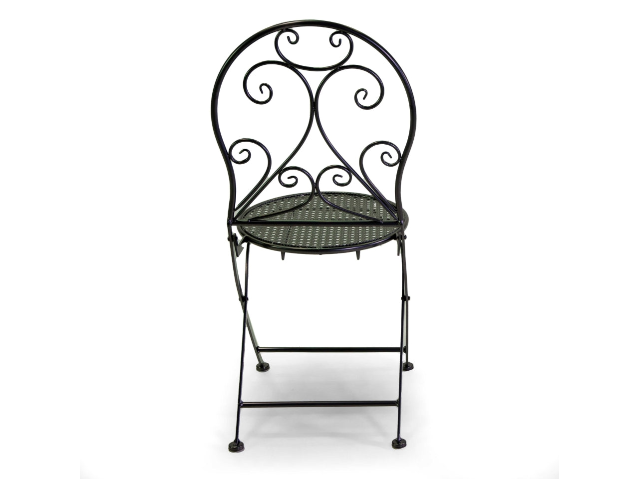Tavolo in metallo leila colore antracite tondo con 2 sedie d.60xh.71cm