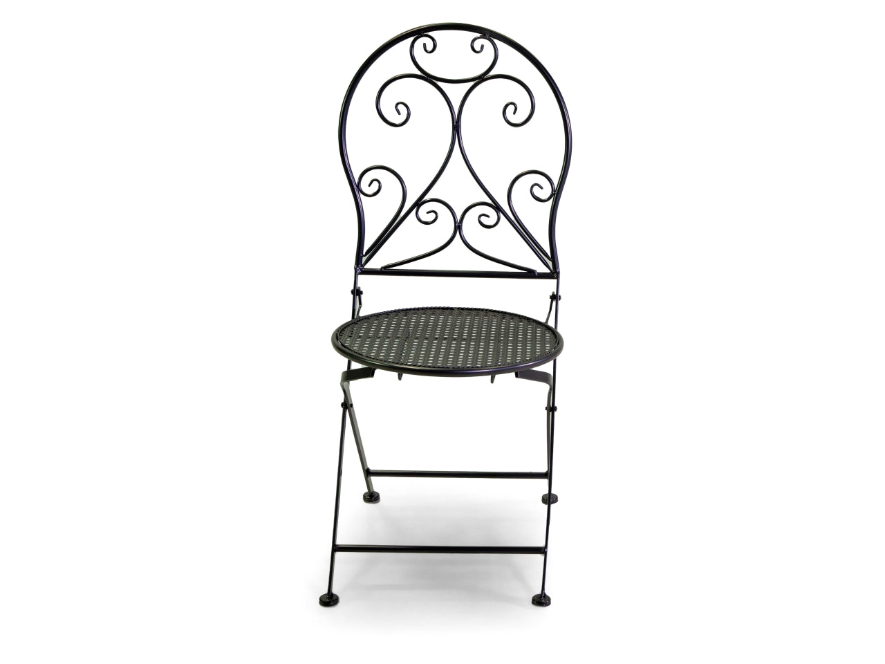 Tavolo in metallo leila colore antracite tondo con 2 sedie d.60xh.71cm
