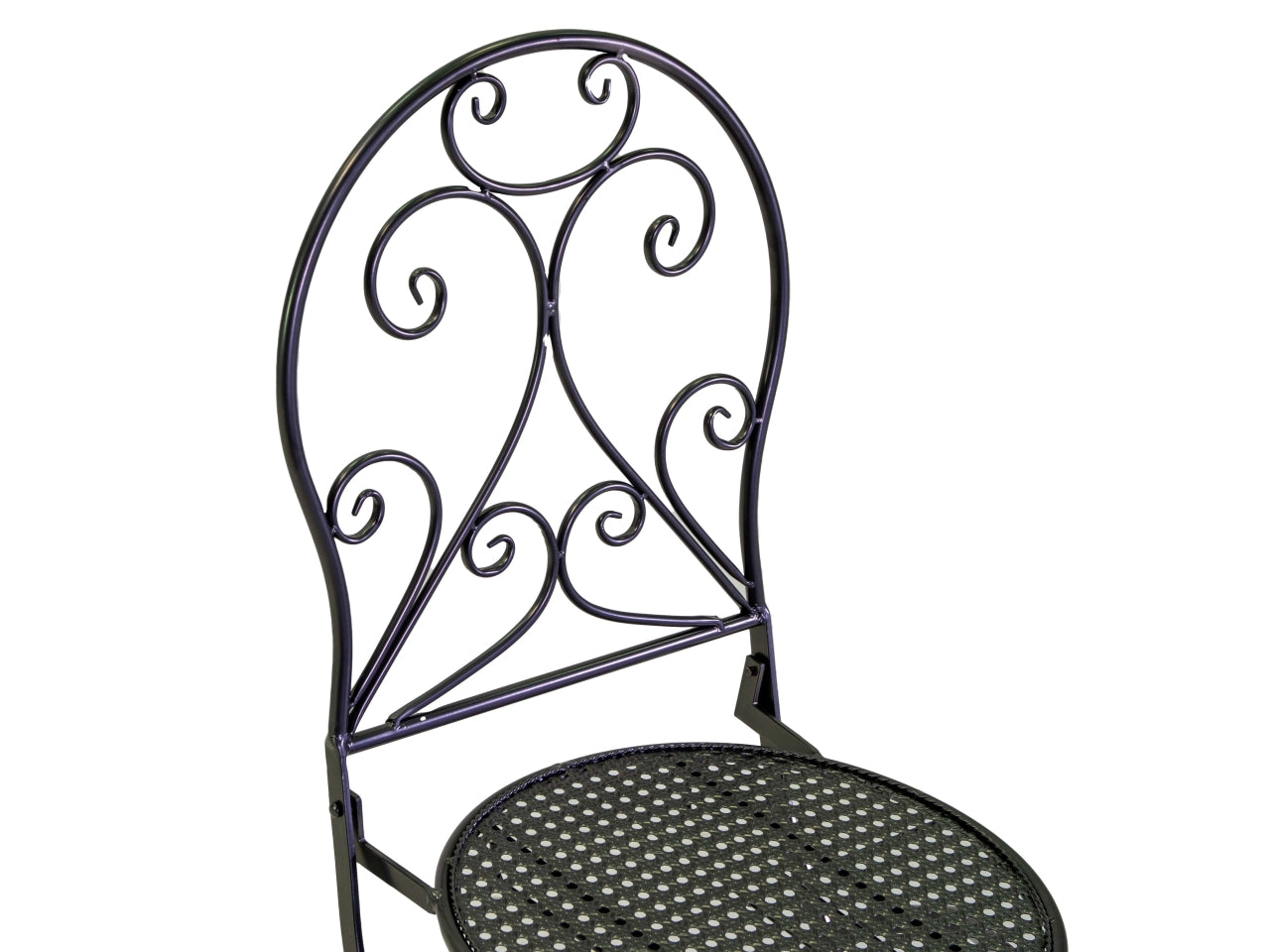 Tavolo in metallo leila colore antracite tondo con 2 sedie d.60xh.71cm