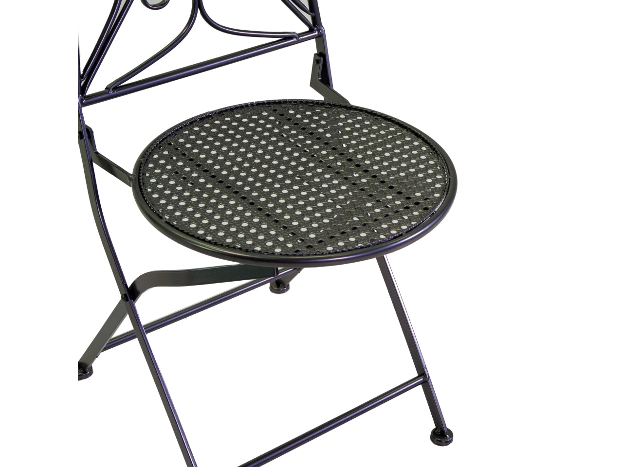 Tavolo in metallo leila colore antracite tondo con 2 sedie d.60xh.71cm