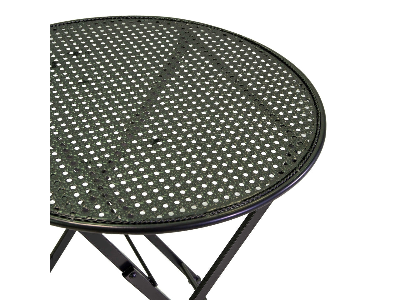 Tavolo in metallo leila colore antracite tondo con 2 sedie d.60xh.71cm