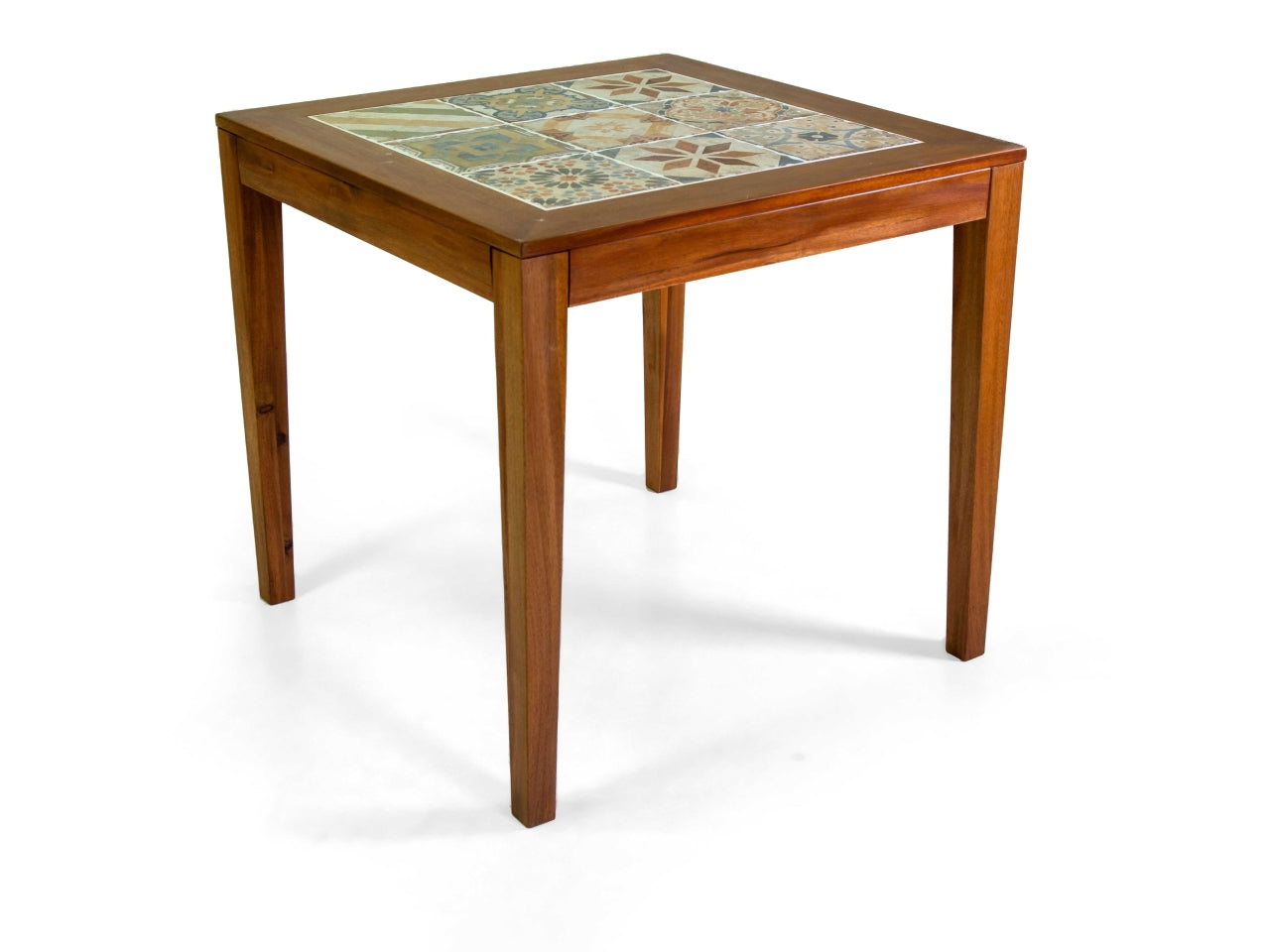 Tavolo in legno con mosaico miramar forma quadra 80x80xh.75cm