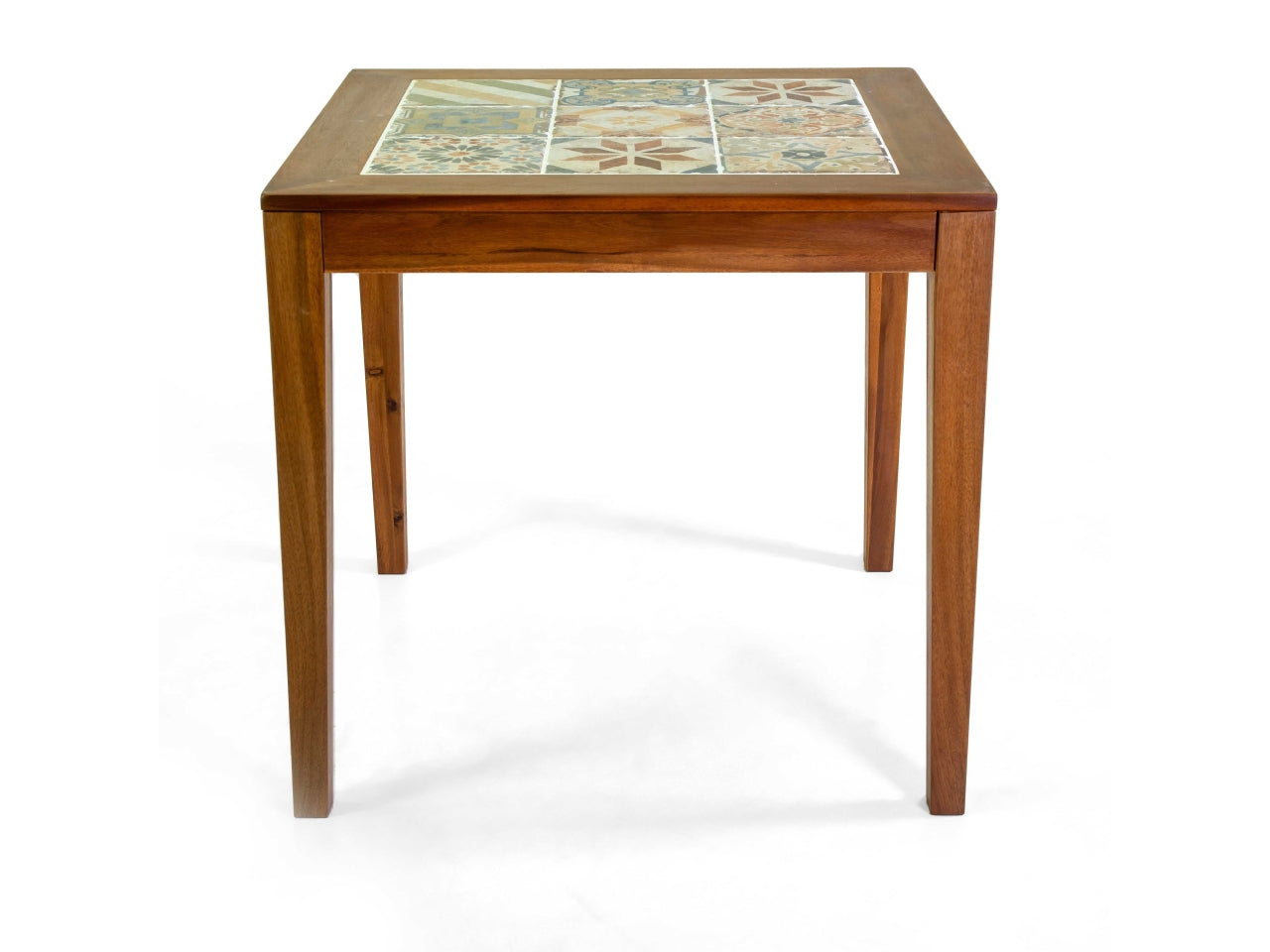 Tavolo in legno con mosaico miramar forma quadra 80x80xh.75cm