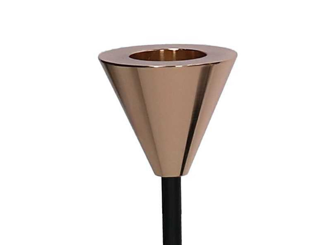 Portacandele contemporaneo in metallo nero e oro rosa, set 3 pezzi 18 cm, 23 cm, 28 cm - Vacchetti