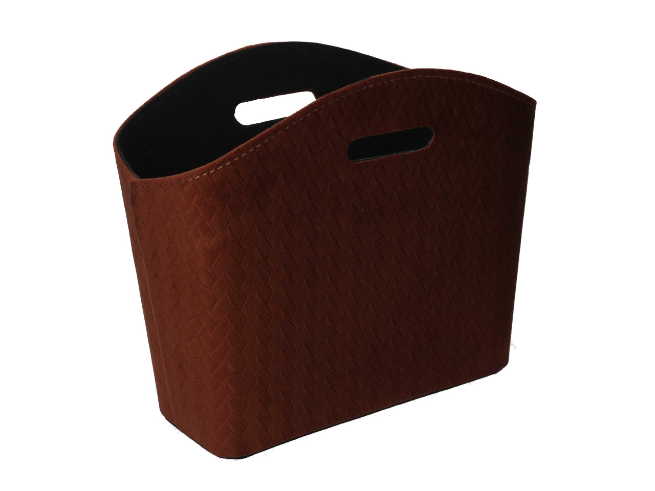 Portariviste in velluto marrone intrecciato stile vintage 33,5x25,5x15,5 cm â Vacchetti
