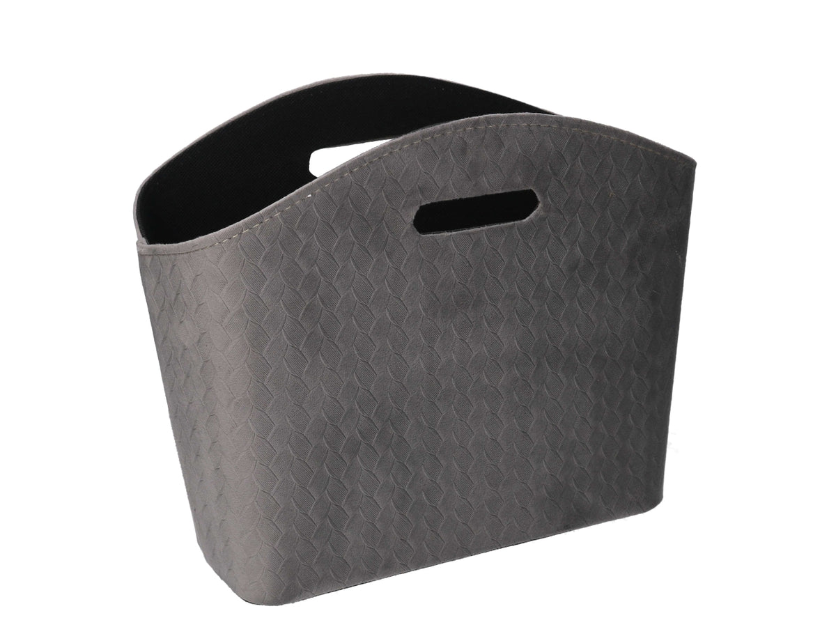 Portariviste in velluto grigio intrecciato stile vintage 33,5x25,5x15,5 cm â Vacchetti