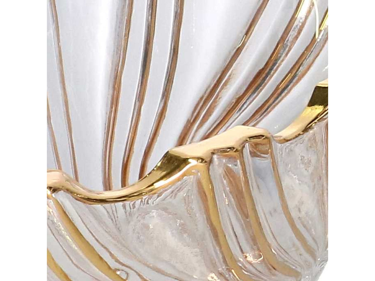 Alzata portafrutta in vetro trasparente e dorato 24x12x15 cm â Vacchetti