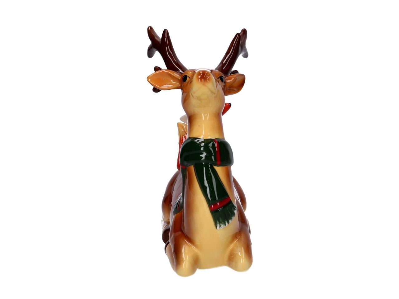 Renna in ceramica con animali 19,5x 8,5x20cm