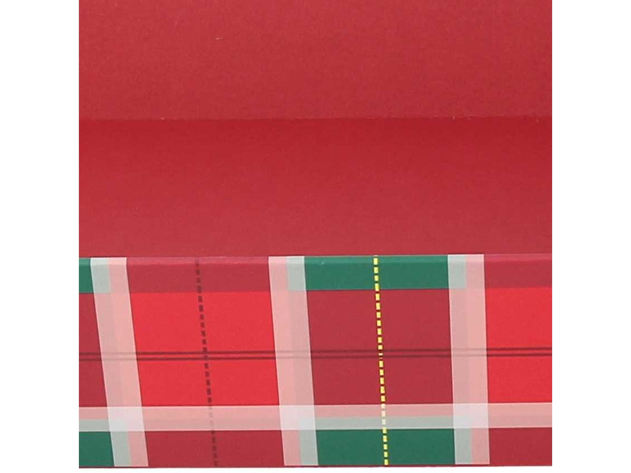 Cesta natalizia in cartone rosso tartan 38x27x7 cm - Vacchetti