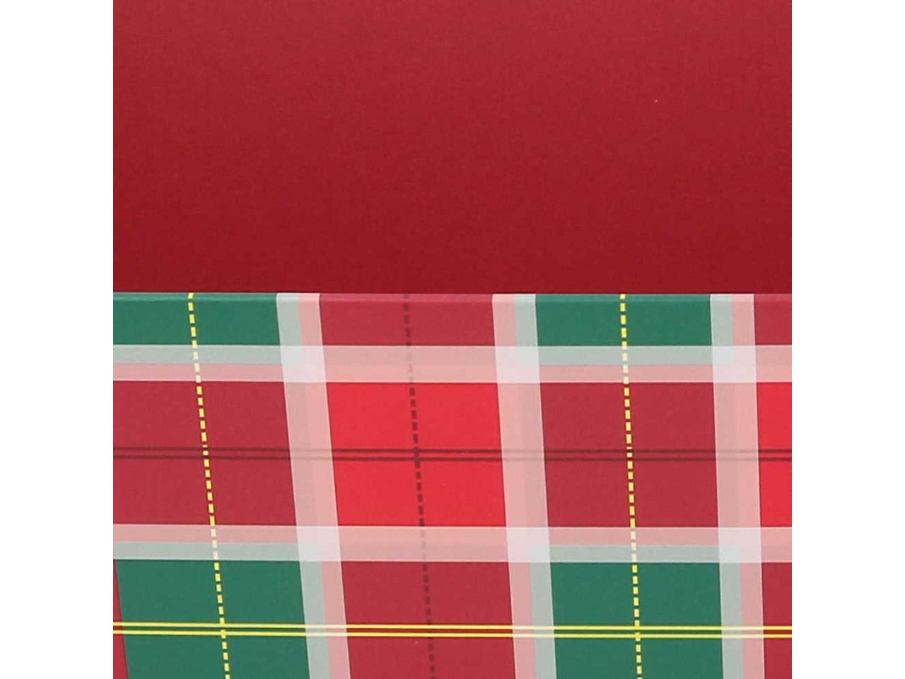 Cesta natalizia in cartone rosso tartan 40x30x12 cm - Vacchetti