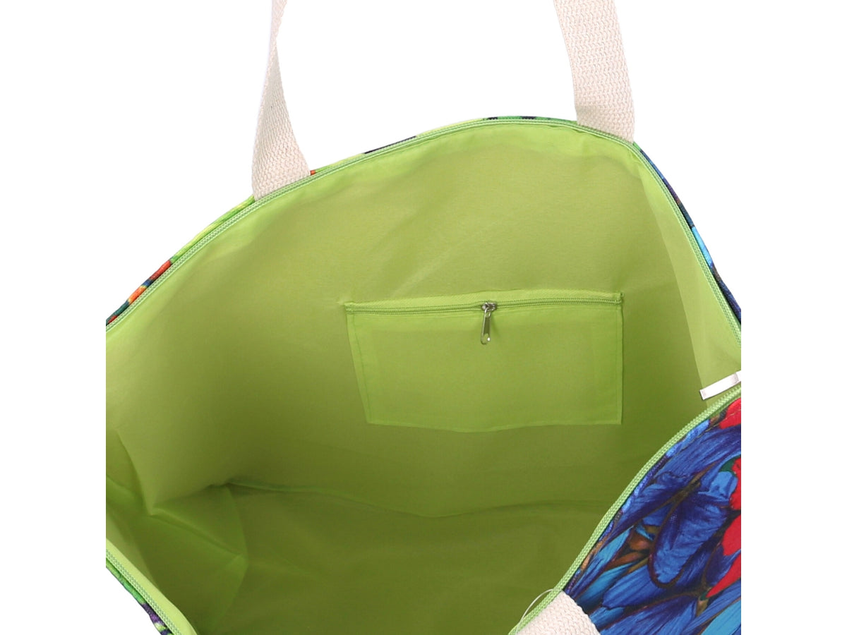 Borsa tessuto farfalle multicolor 50x15xh.35cm $