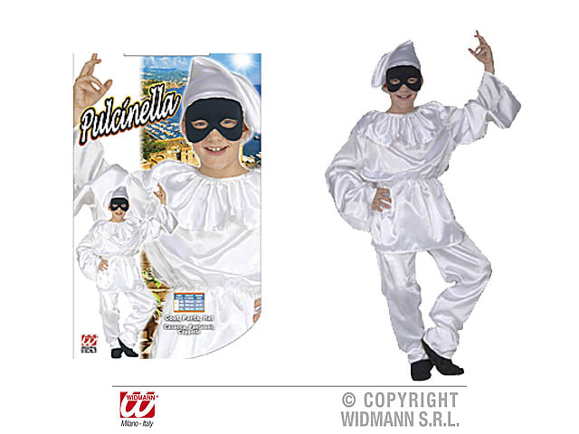 Costume pulcinella 140cm 8-10 anni