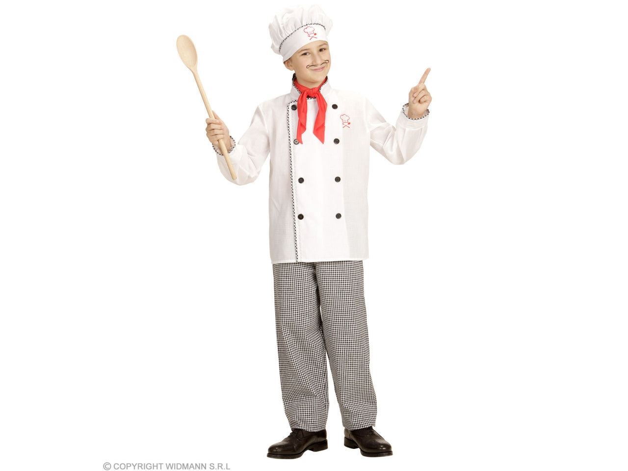 Costume da chef - il costume comprende giacca, pantaloni e cappello - taglia 5-7 anni