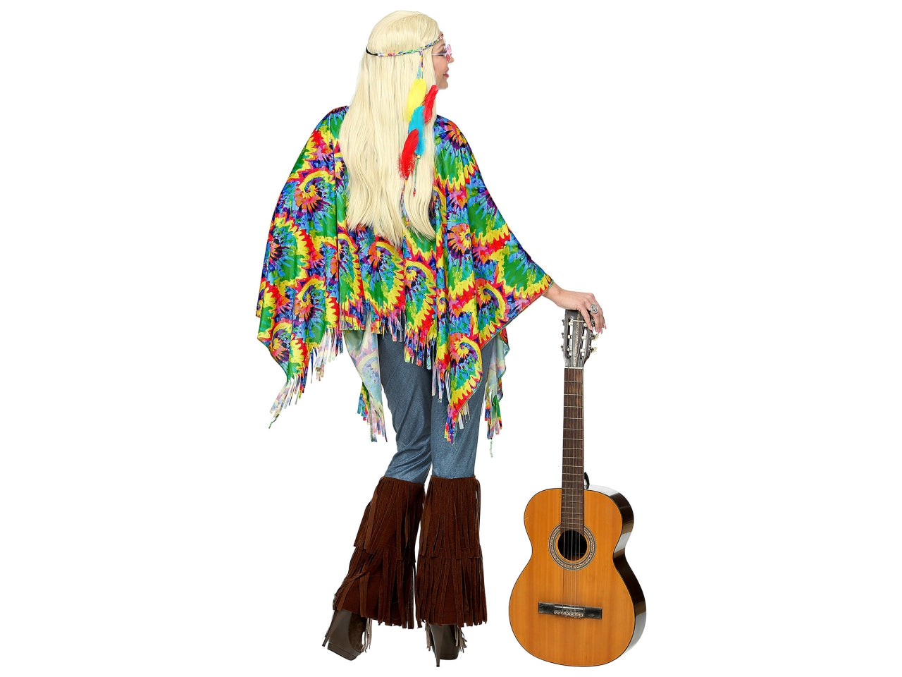 Set hippie psichedelica - il set comprende poncho e fascia per testa