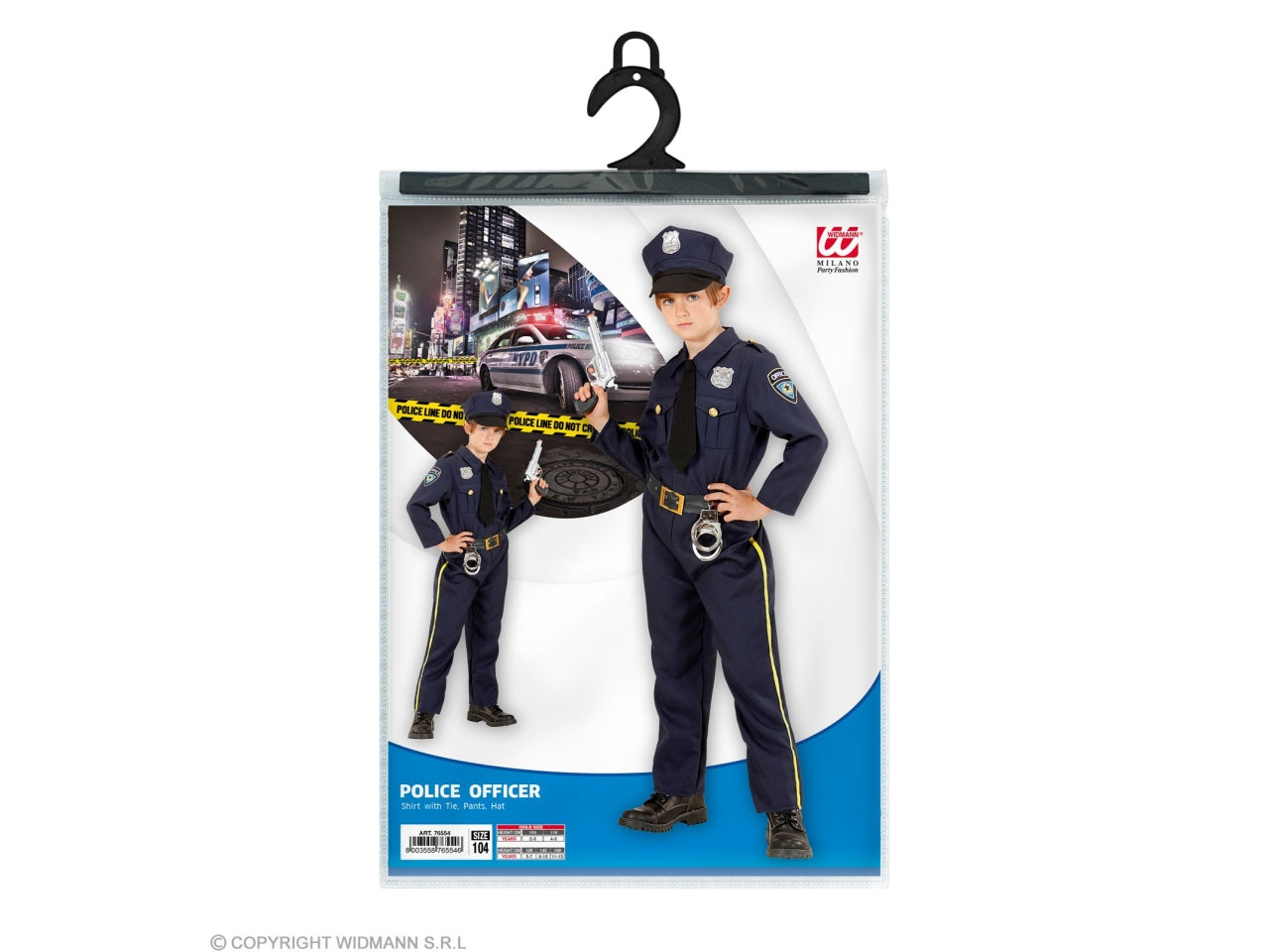 Costume poliziotto 104cm 2-3 anni