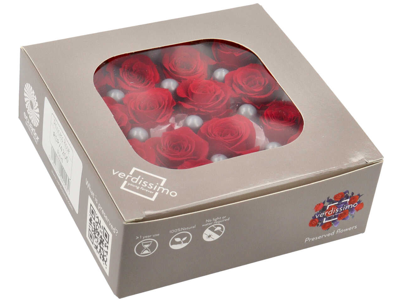 Rosa stabilizzata colore rosso misura d.2,5cm - La confezione comprende 16 rose