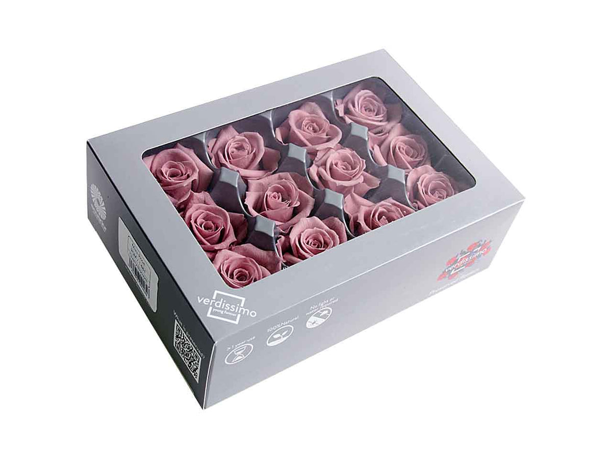 Rosa stabilizzata colore cherry misura d.4cm - La confezione comprende 12 rose