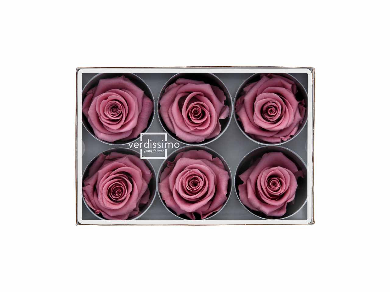 Rosa stabilizzata cherry misura d.5cm - La confezione comprende 6 rose
