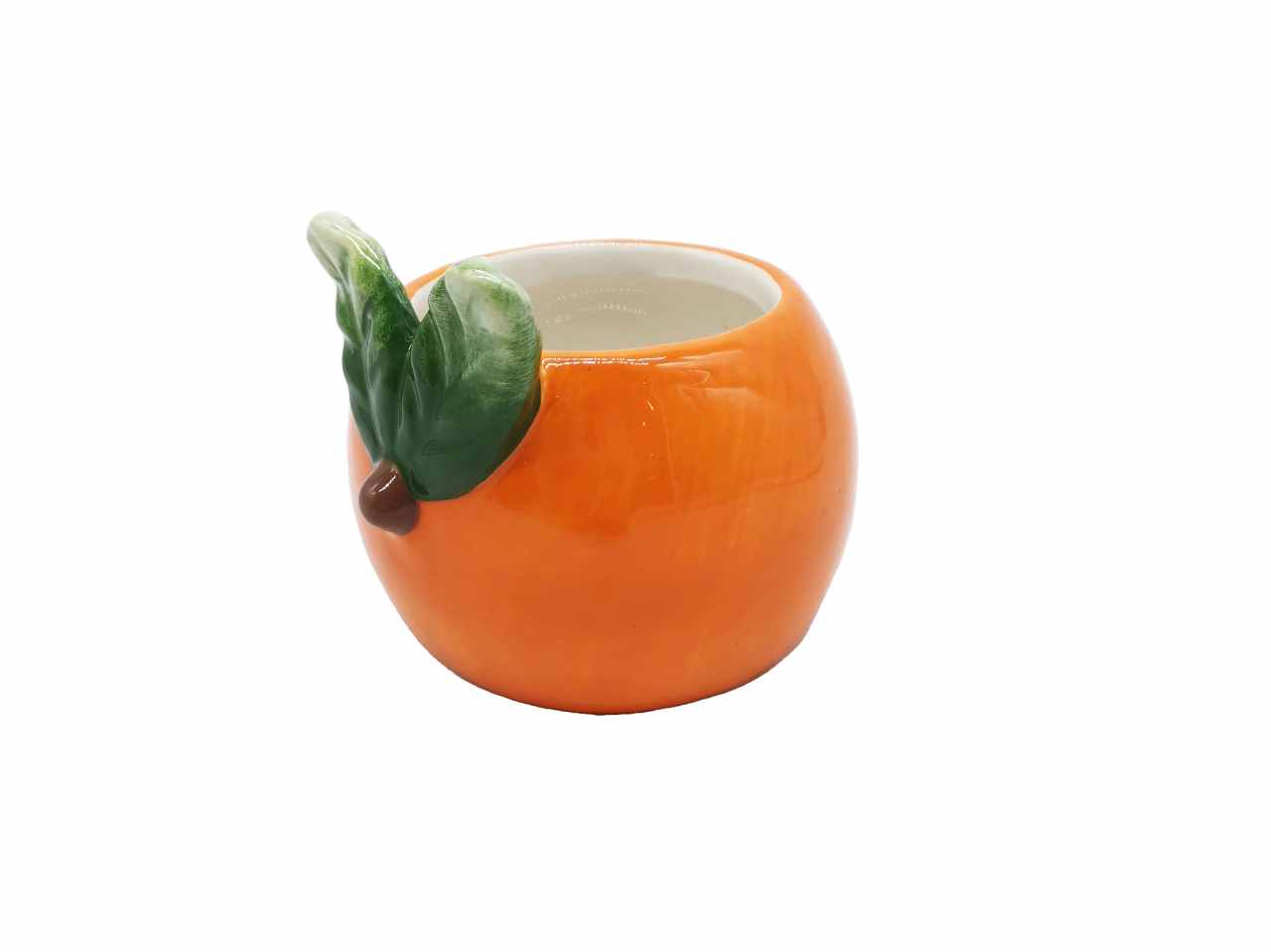 Vaso a forma di arancia in ceramica d8,5xh.8cm