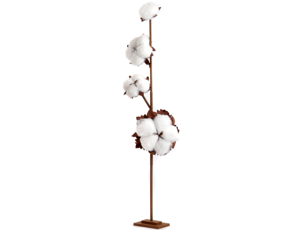 Stelo fiori di cotone con base 49x15x175cm