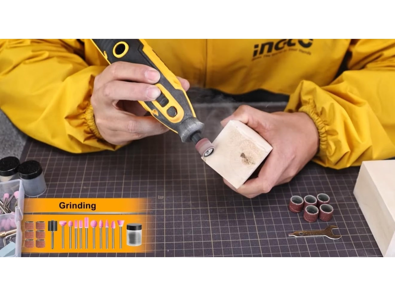 Minismerigliatrice con valigetta e 109 accessori,130W, velocitÃ  variabile, Ingco