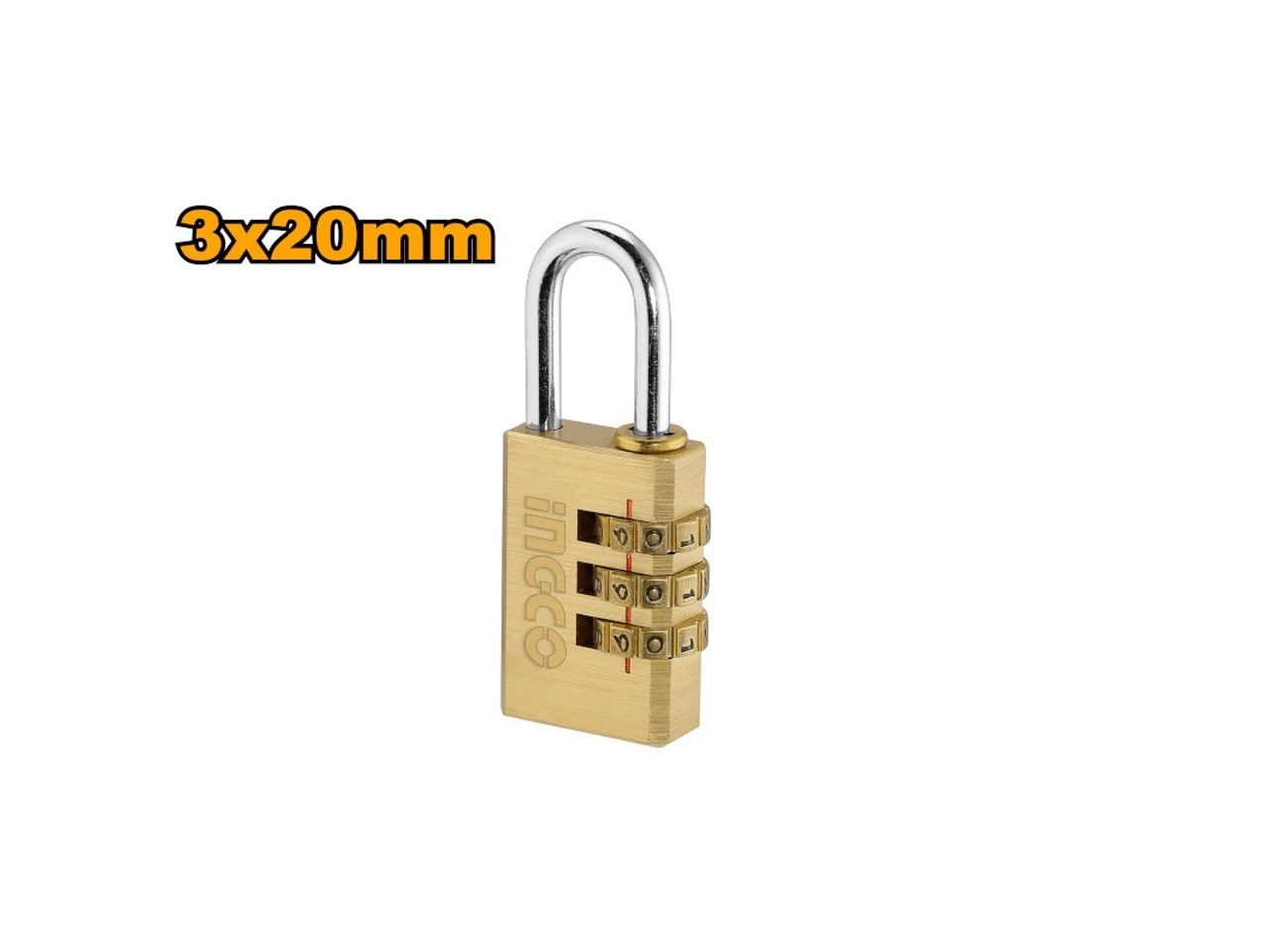 Lucchetto ad arco in ottone con combinazione personalizzabile 20mm - Ingco: sicurezza su misura