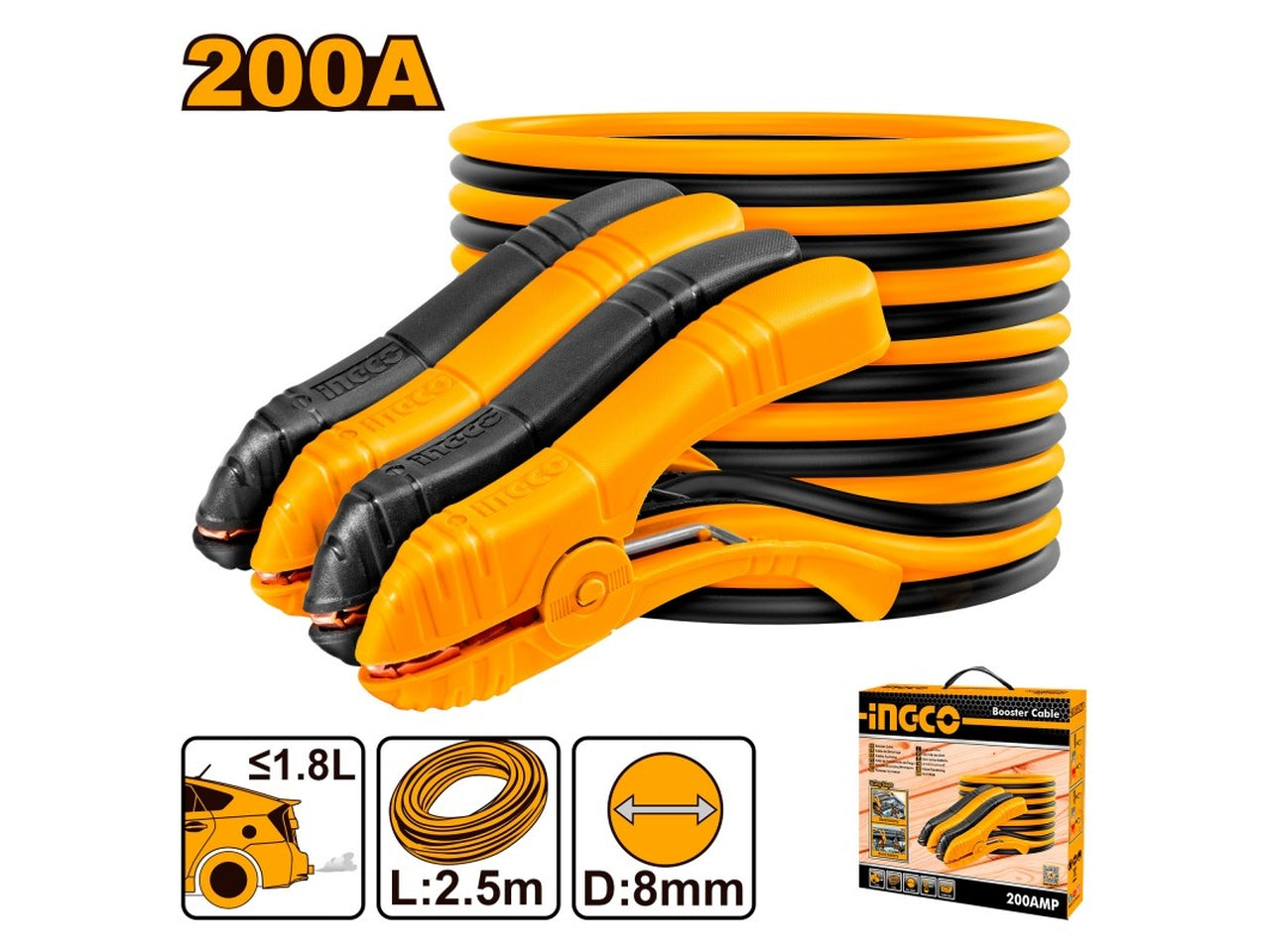 Cavi batteria auto 200a 2,5mt