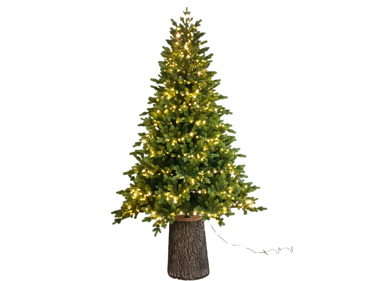 Albero selva 1450led con tronco 240cm diametro 145cm 1502 rami, montaggio ad ombrello