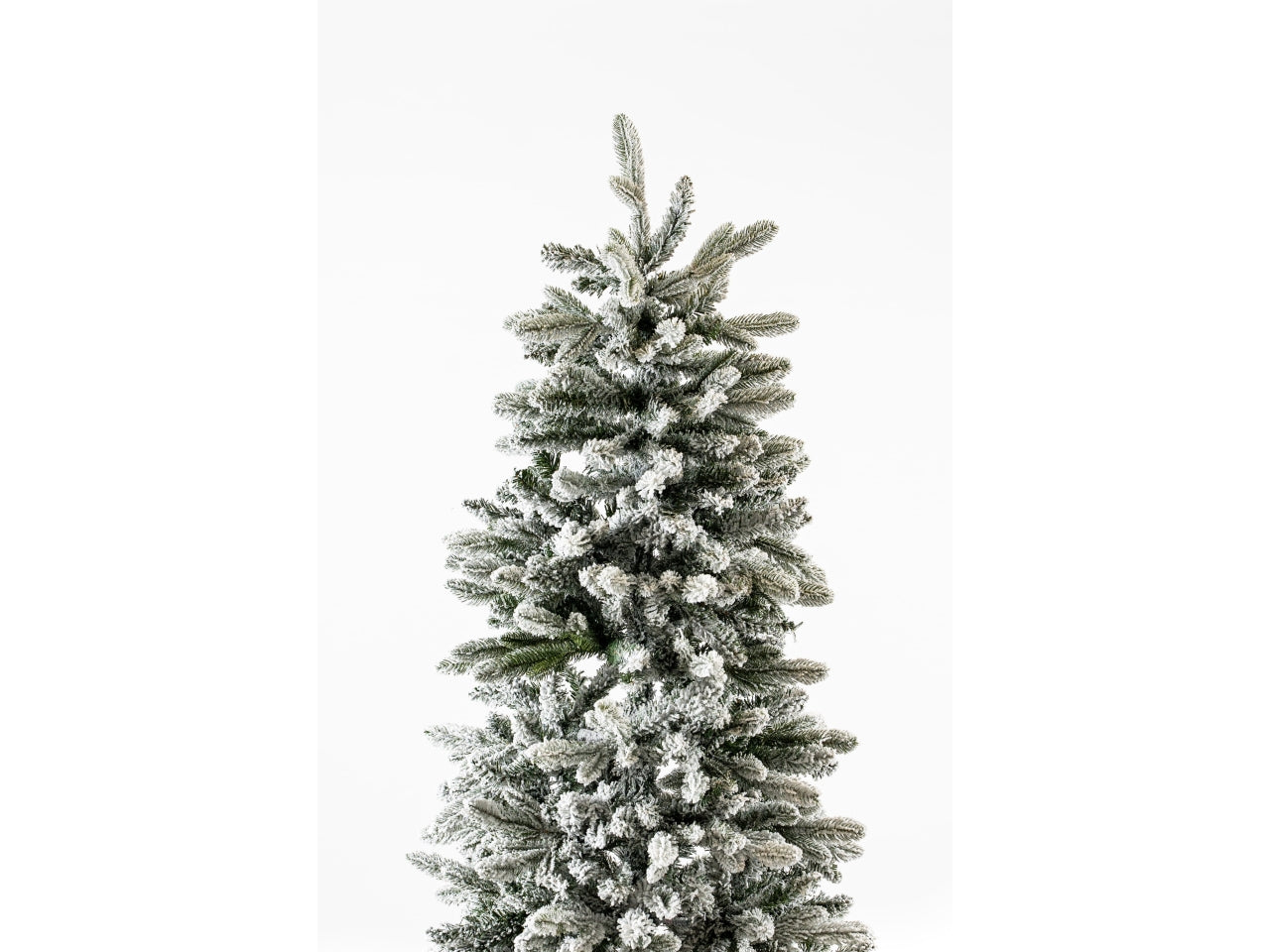 Albero valtellina innevato 240cm diametro 80cm 1198 rami, montaggio ad ombrello