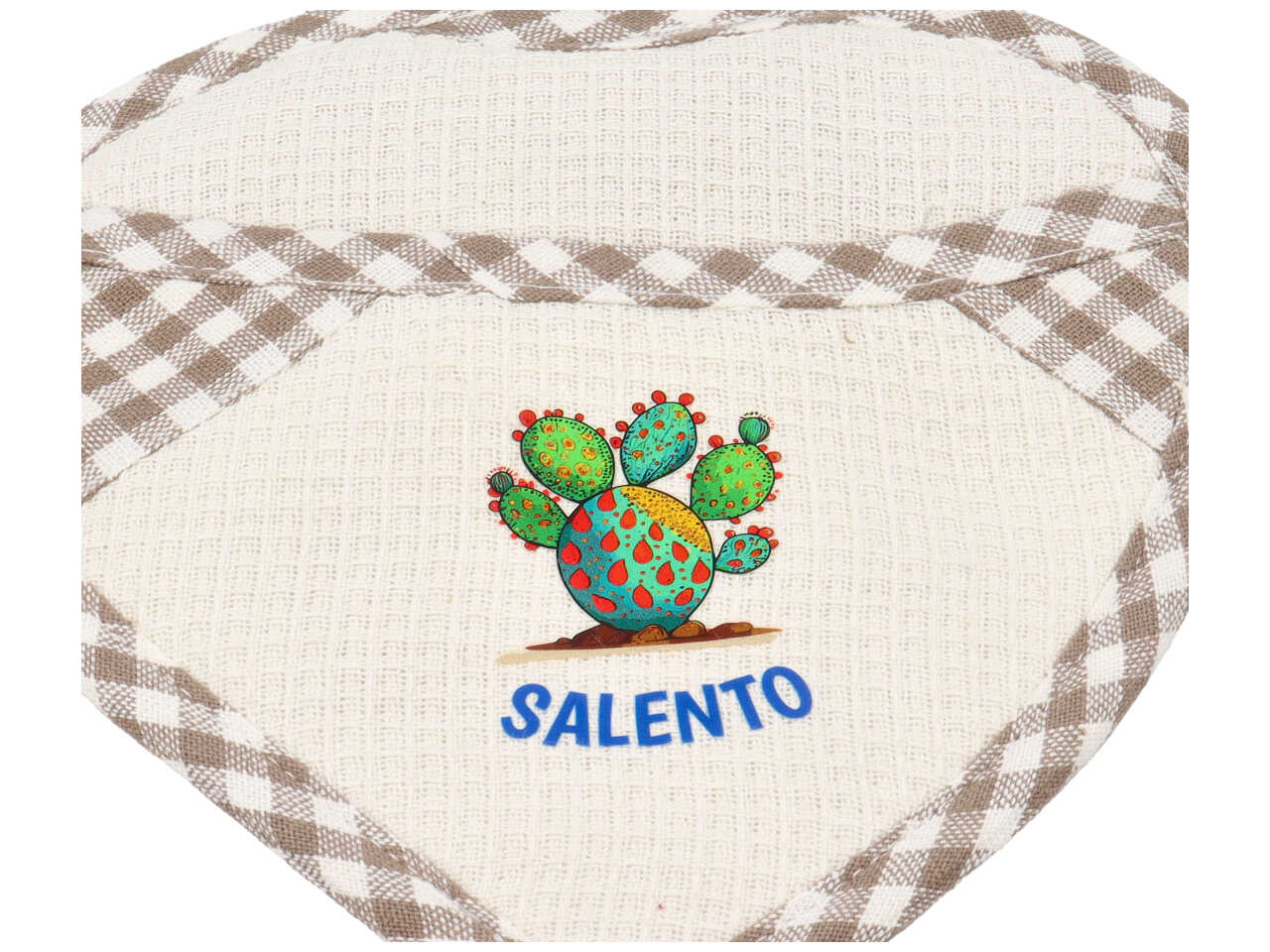 Presina cotone cuore tortora fico d'india salento mediterranea 19x19 cm - Zambiasi