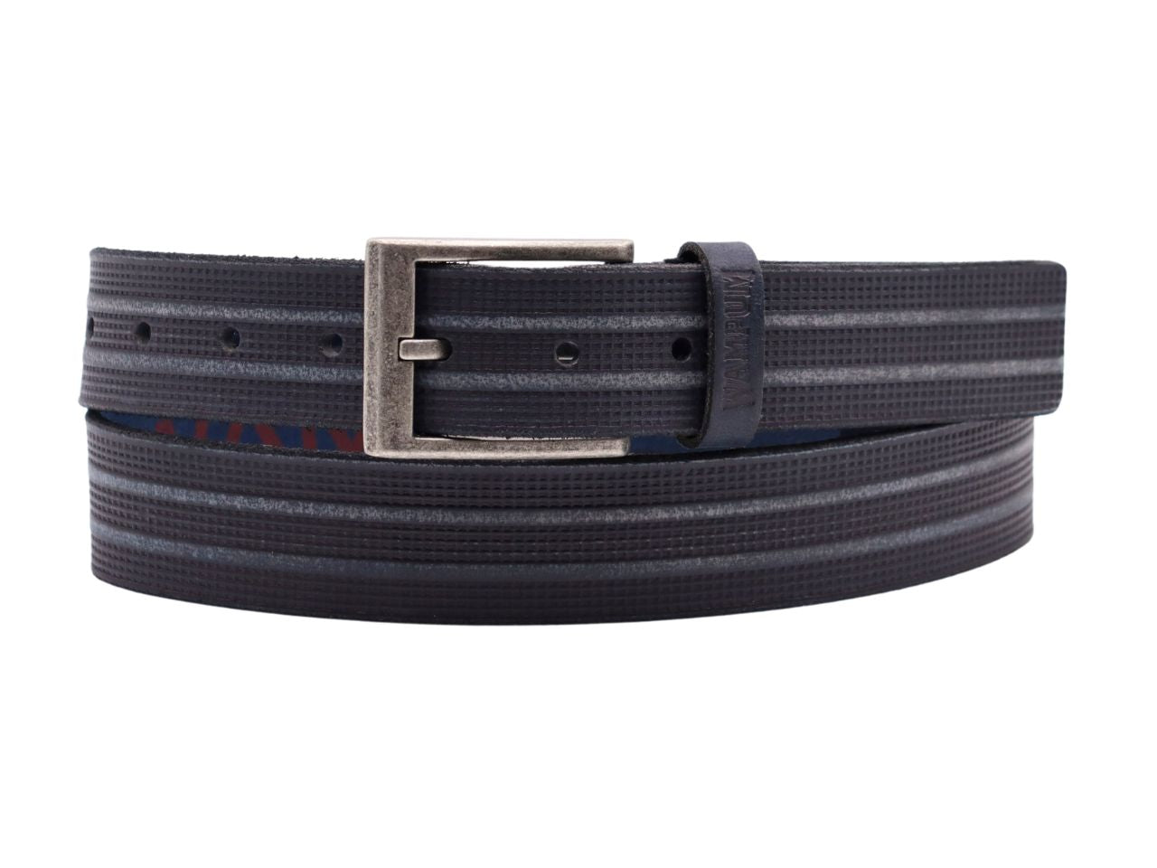 Cintura uomo in pelle wampum blu