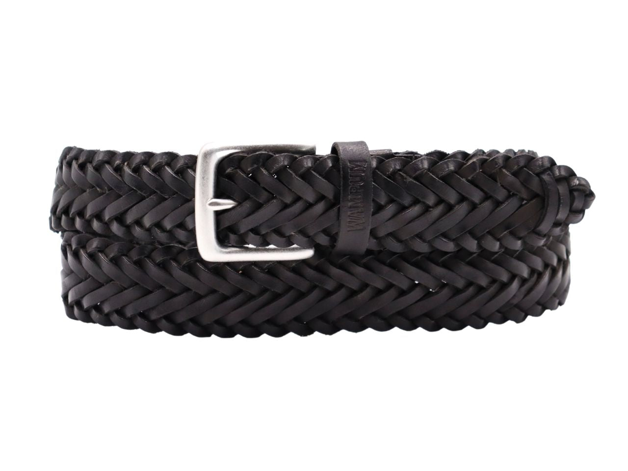 Cintura uomo in pelle wampum nero