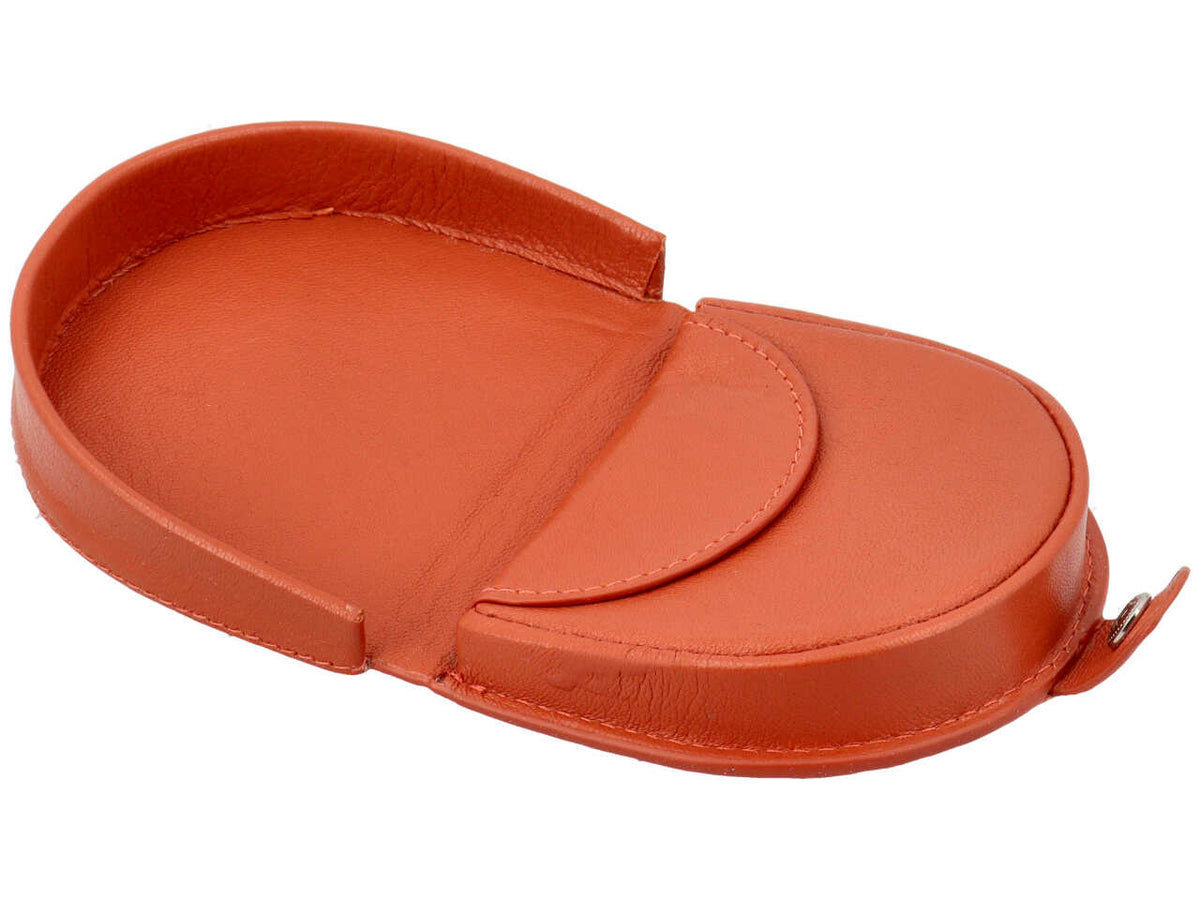 Portamonete uomo a tacco in pelle arancione - 7,5x9x2 cm -  Nazareno Gabrielli