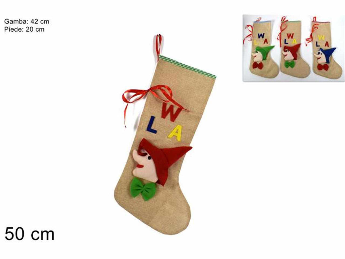 Calza w la befana 50cm in 3 assortimenti