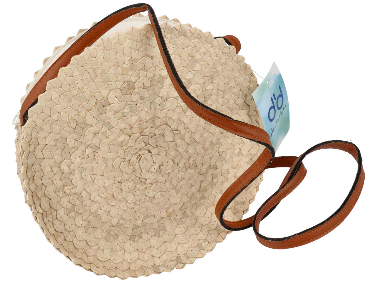 Borsa rotonda 25cm colore naturale