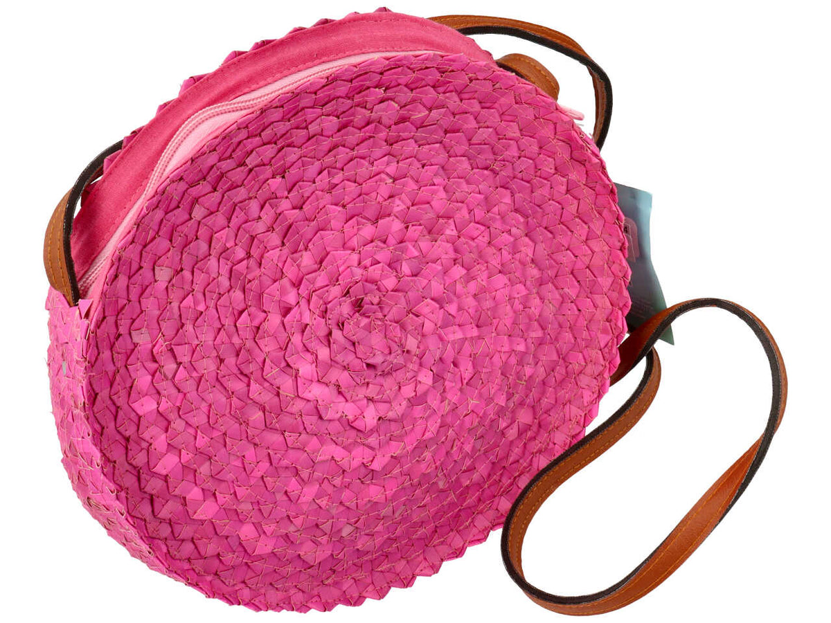 Borsa rotonda 25cm colore rosa $