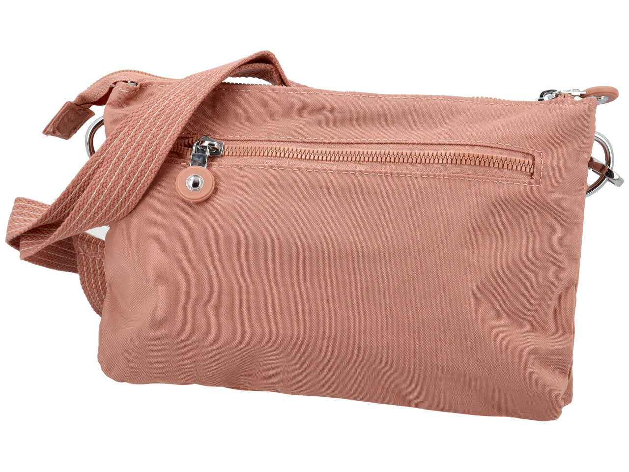 Borsa con 2 soffietti in nylon misura 26x19x6cm colore rosa