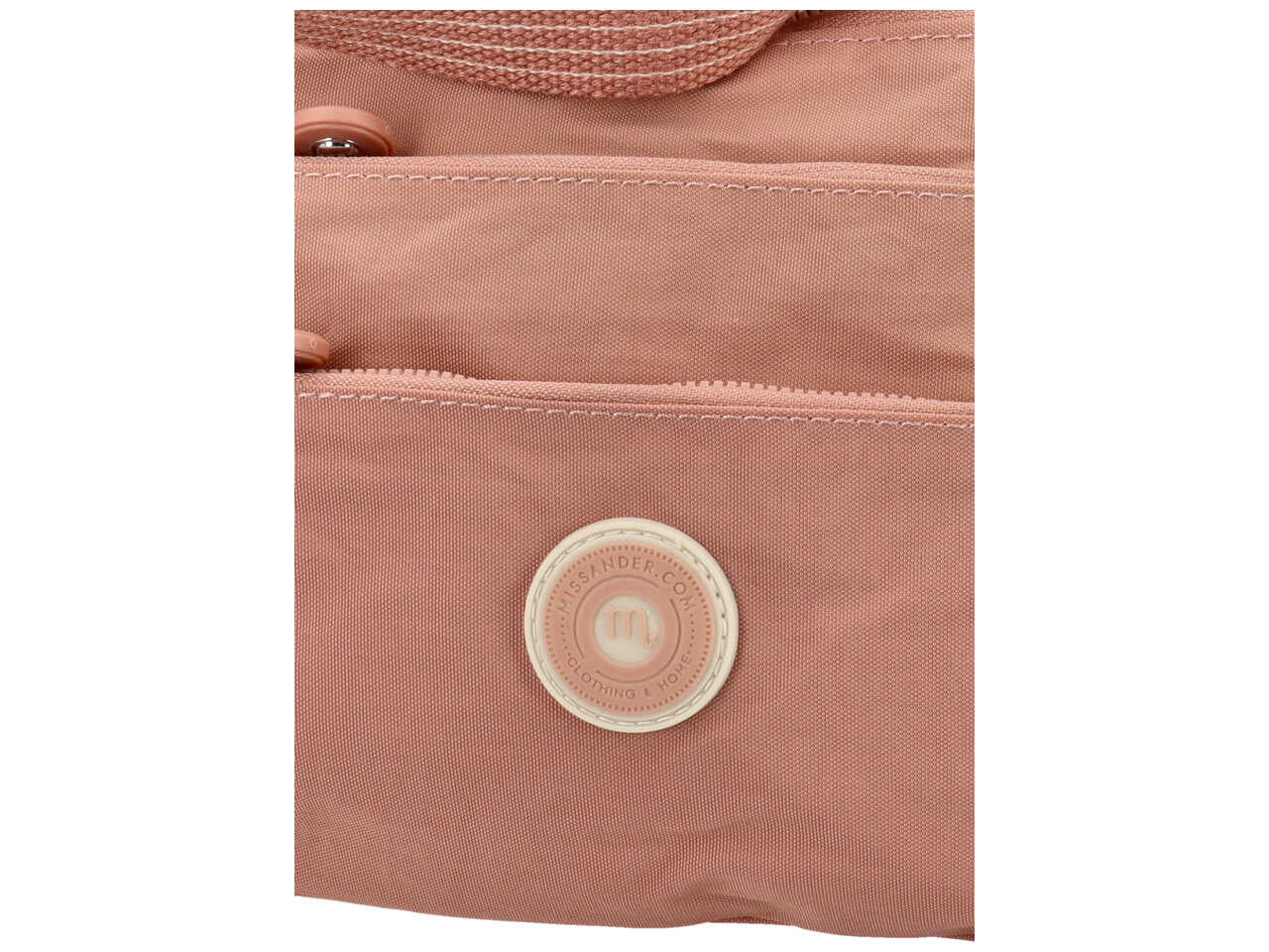 Borsa con 2 soffietti in nylon misura 26x19x6cm colore rosa