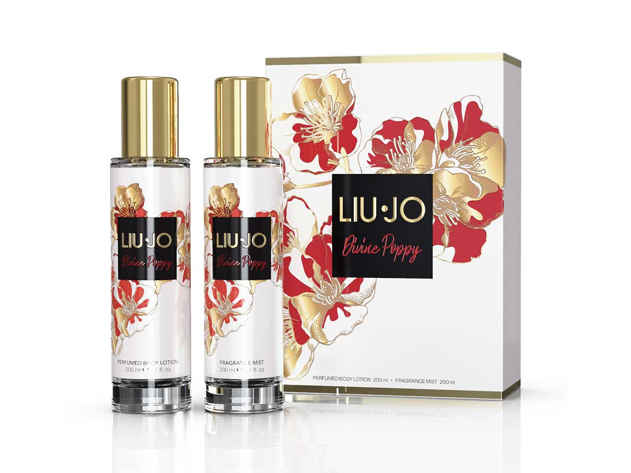 Liu jo divine poppy confezione con body lotion da 200ml + fragrance mist da 200ml