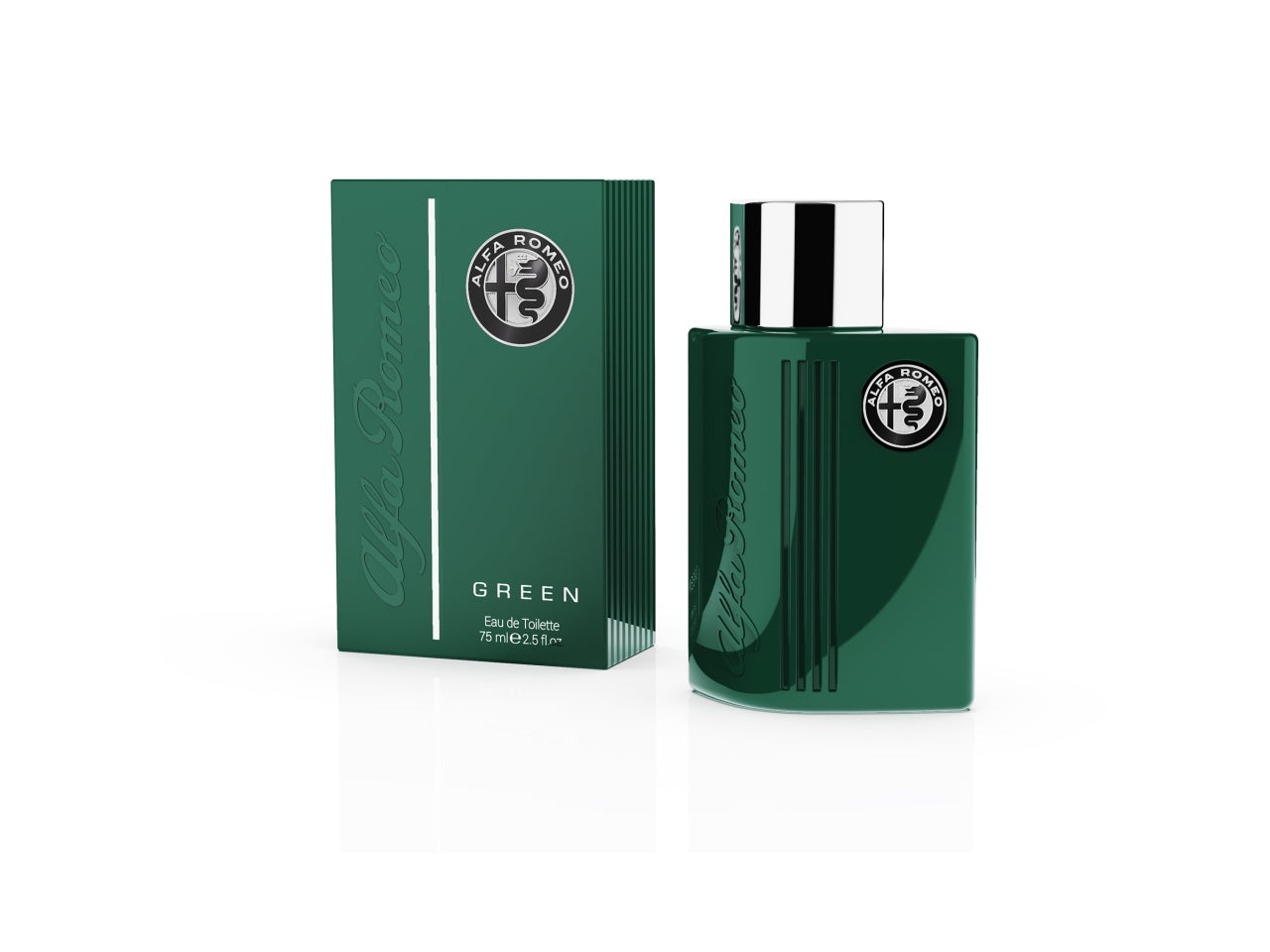 Profumo da uomo Alfa Romeo Green, eau de toilette woody-fruity, 75 ml